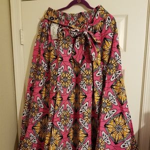 African print skirt / with matching head wrap